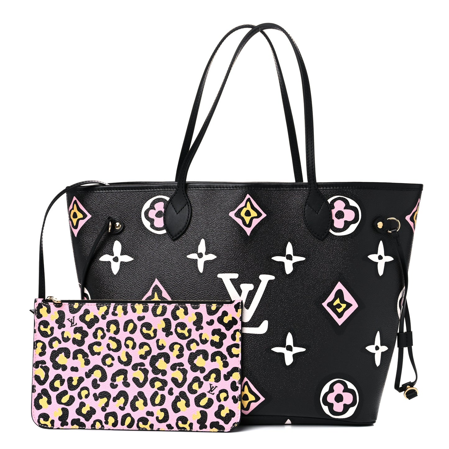 Monogram Giant Wild At Heart Neverfull MM Black