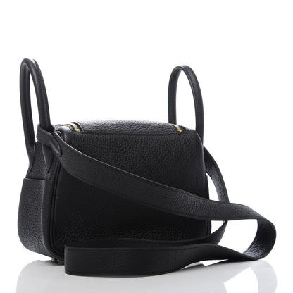 Hermes Taurillon Clemence Mini Lindy 20 Black 3 of 9