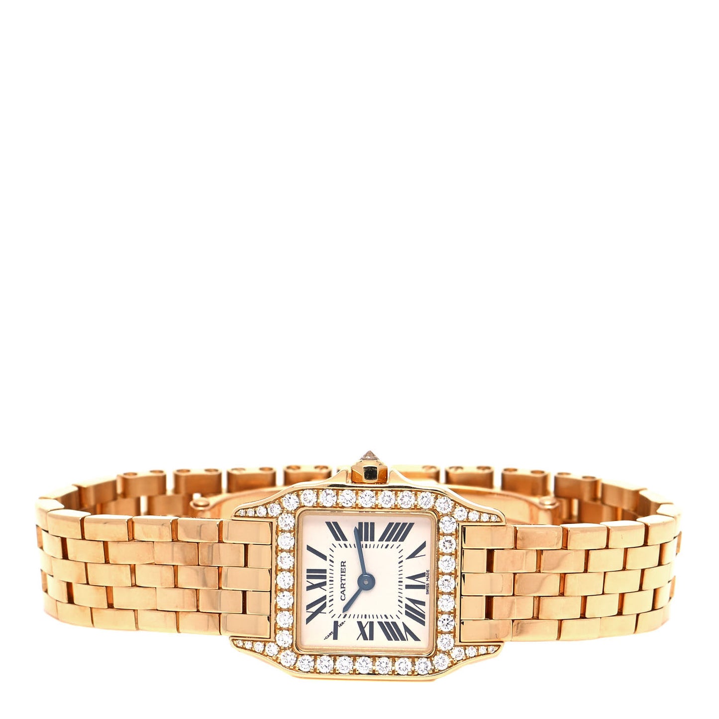 18K Yellow Gold Diamond 20mm Santos Demoiselle Quartz Watch