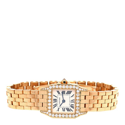 Cartier 18K Yellow Gold Diamond 20mm Santos Demoiselle Quartz Watch 2 of 5