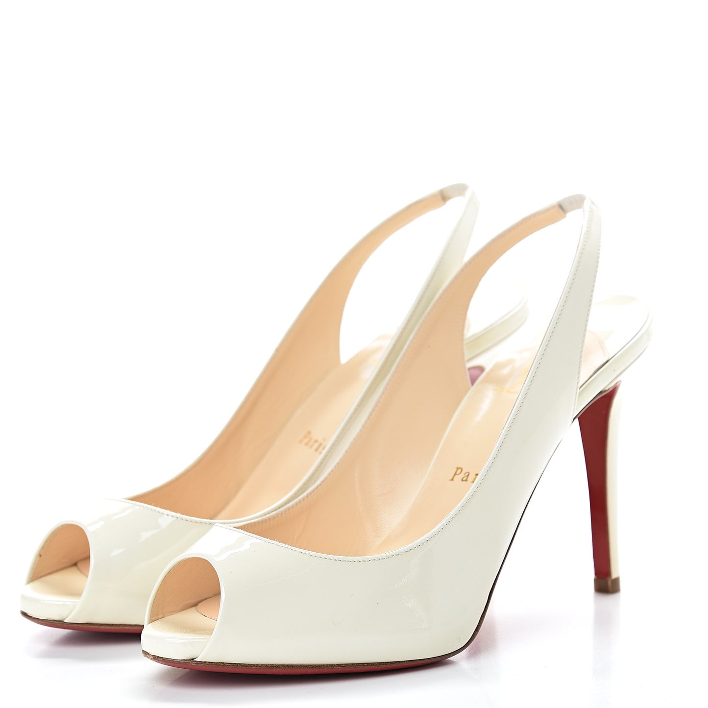 Patent Lady Sling 100 Pumps 37 Ivory