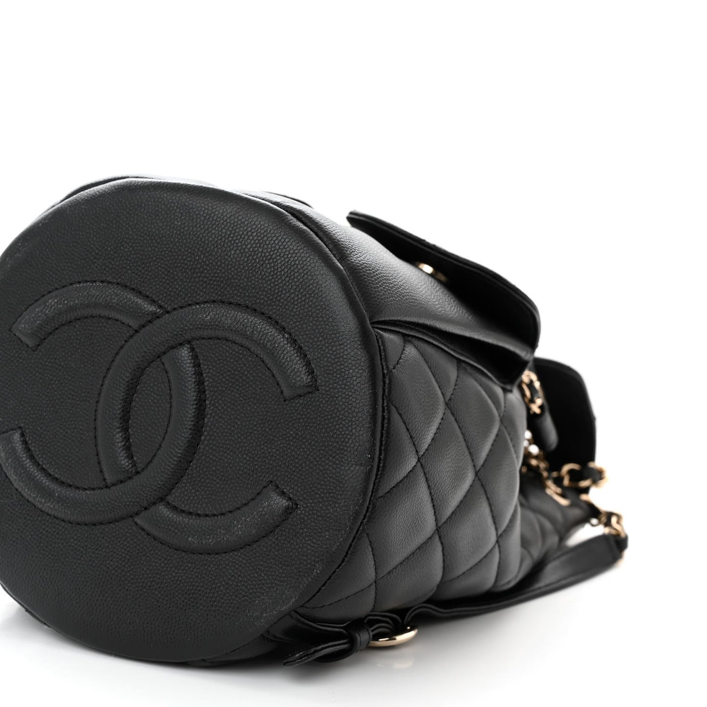 Caviar Quilted Pockets Backpack Black