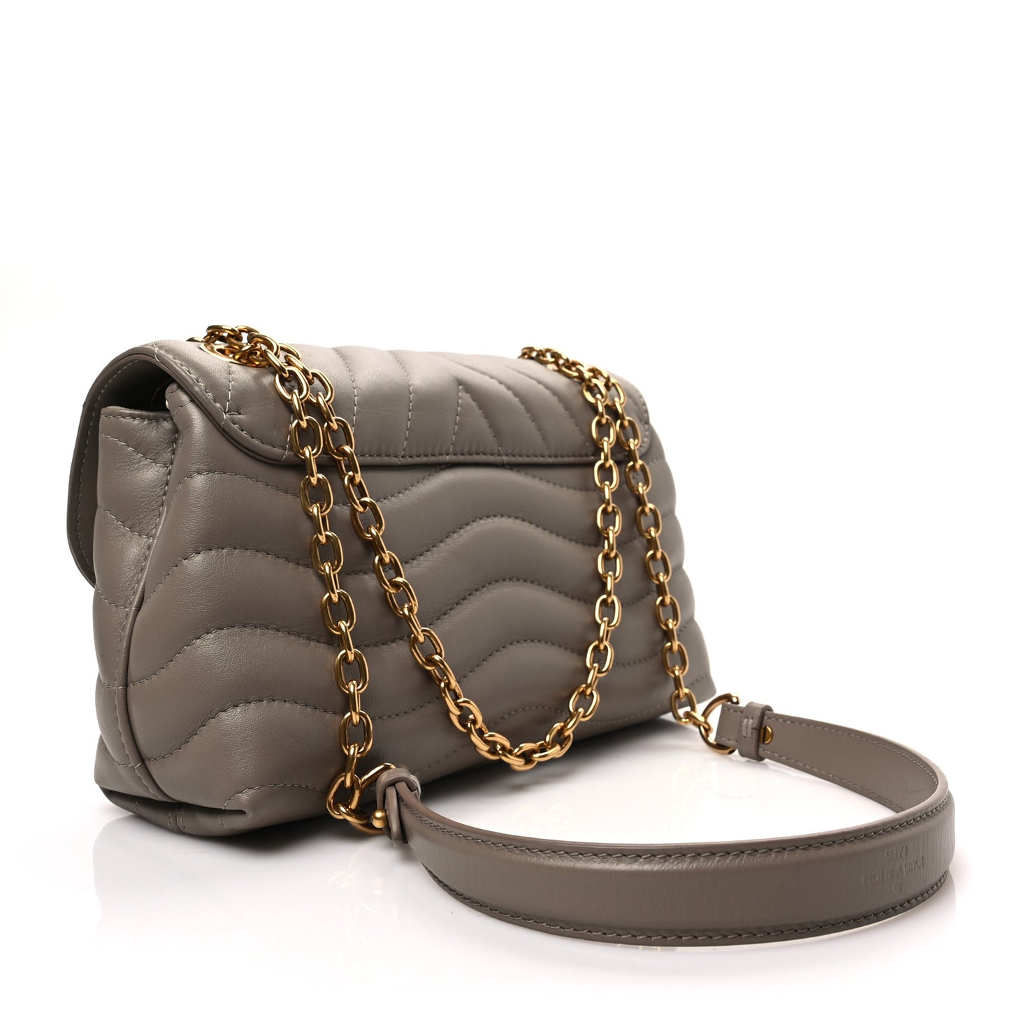 Calfskin LV New Wave Chain Bag Taupe