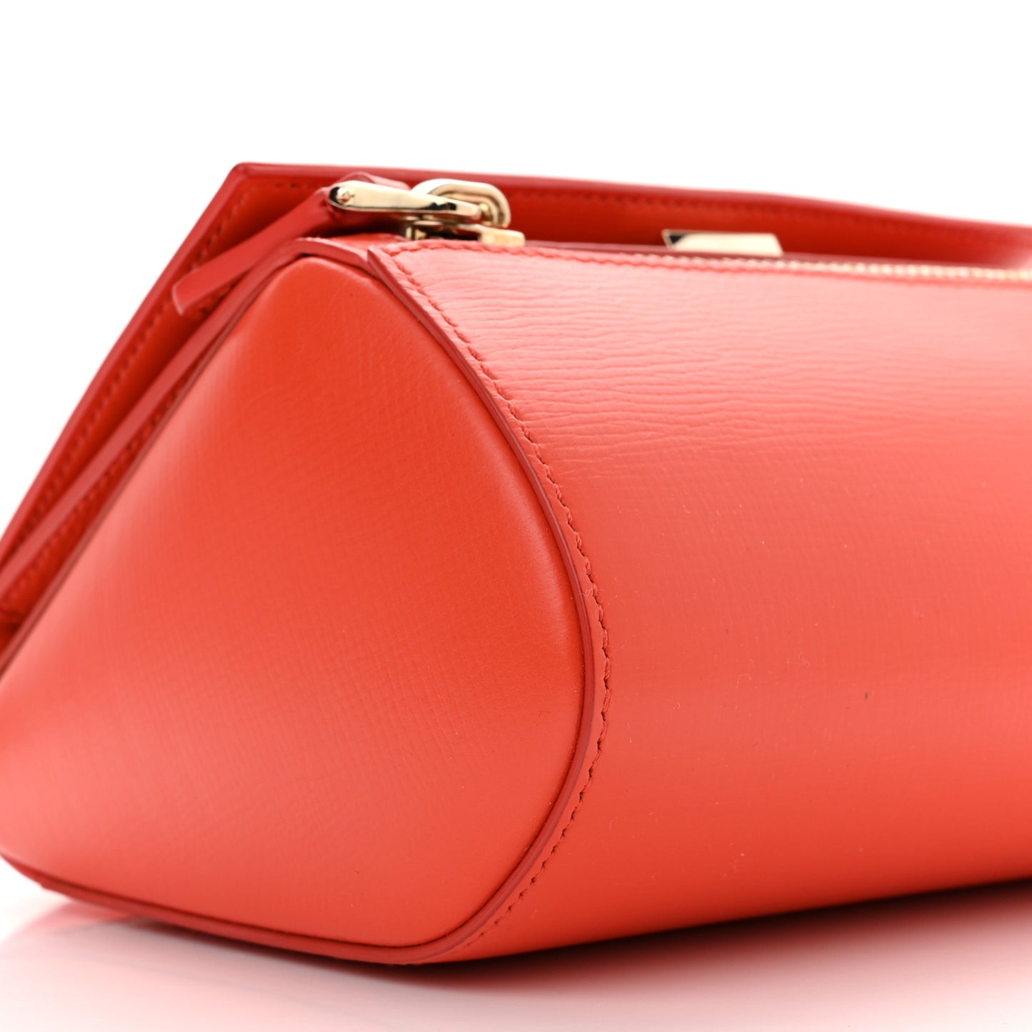Textured Calfskin Mini Pandora Box Crossbody Bag Orange