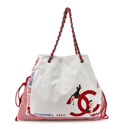 Chanel Canvas CC Paris Venice Bon Bon Tote White 1 of 13