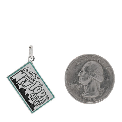 Tiffany Sterling Silver Enamel New York Postcard Charm Blue 2 of 4