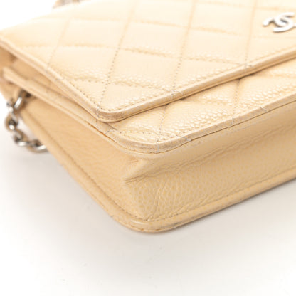 Chanel Caviar Quilted Wallet On Chain WOC Beige 10 of 17