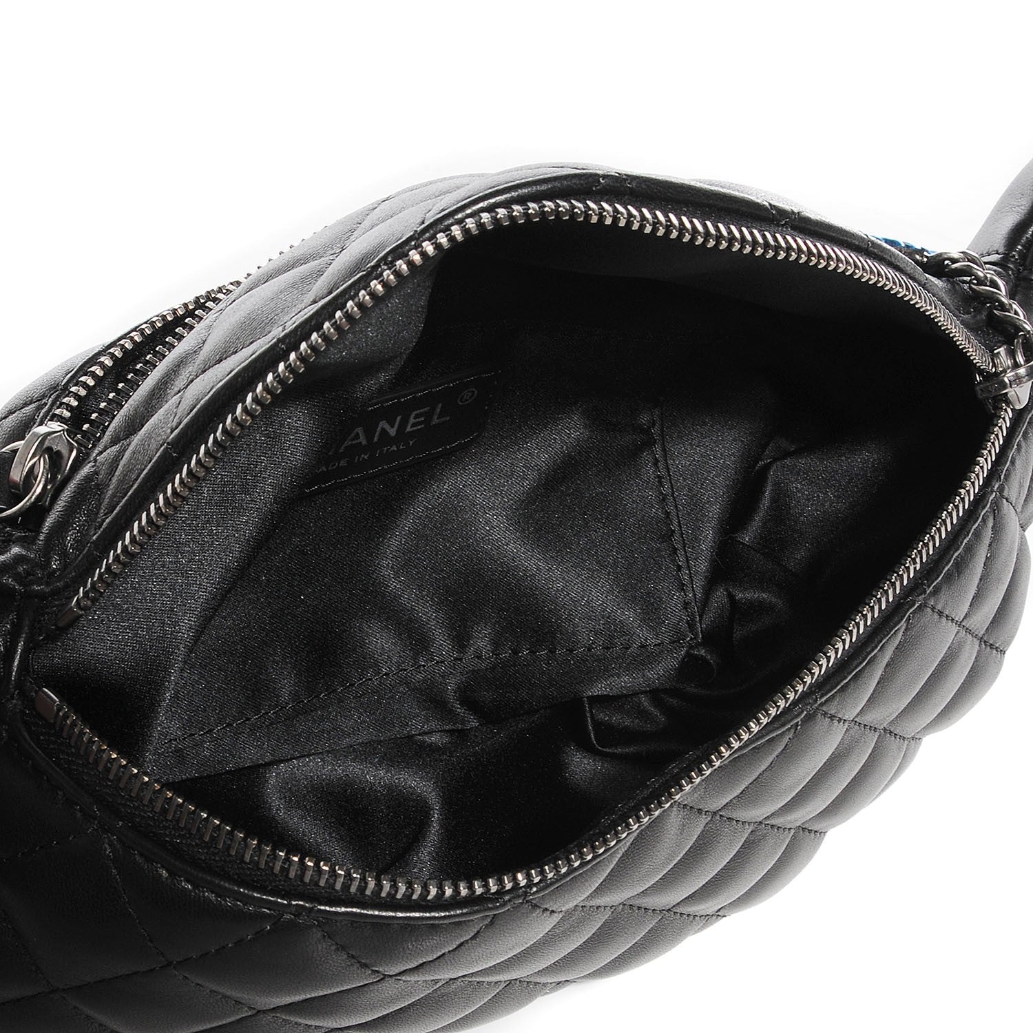 Chanel Lambskin Quilted Banane Waist Bag Black 5 of 8
