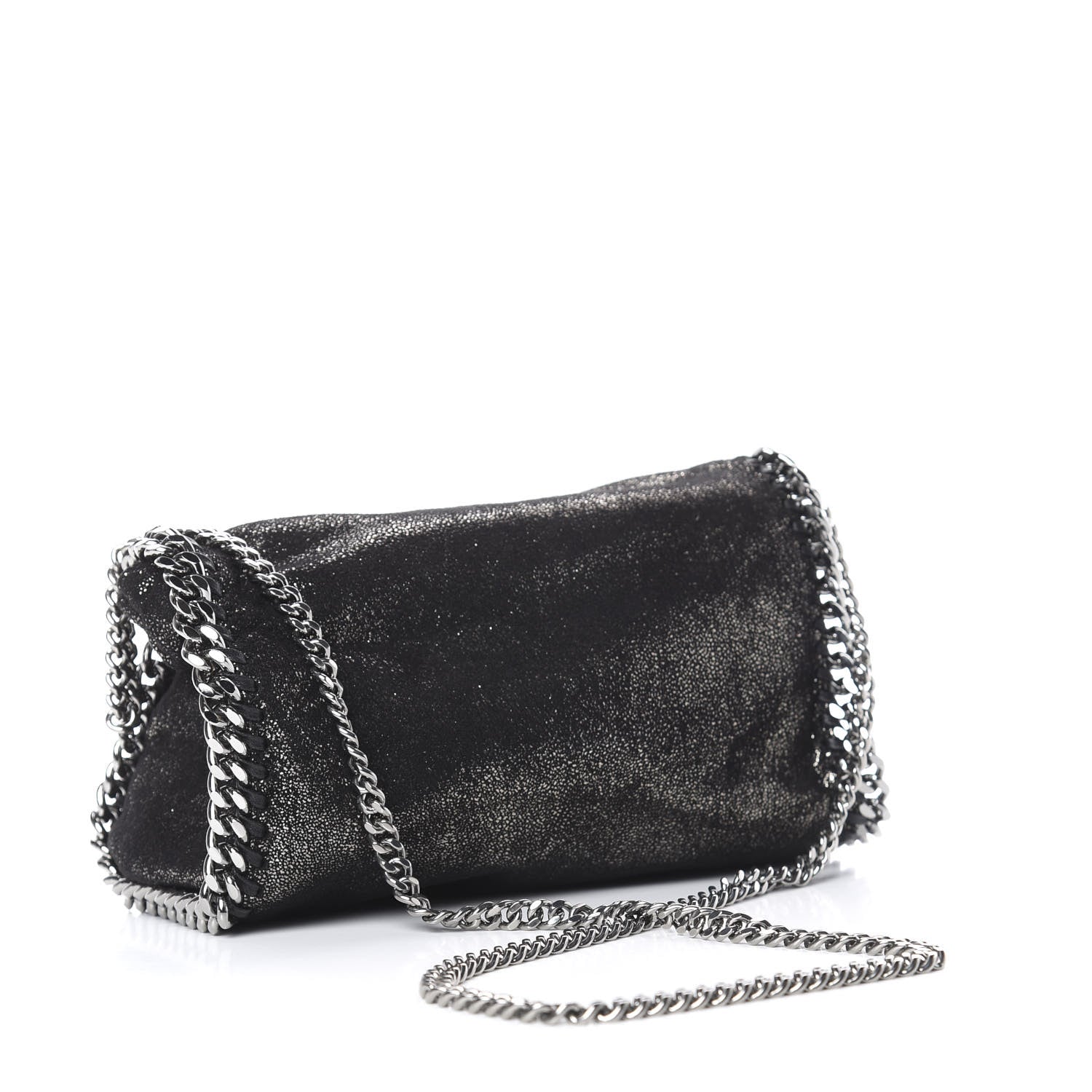 Stella McCartney Chamois Shiny Dotted Mini Falabella Crossbody Ruthenium 2 of 9