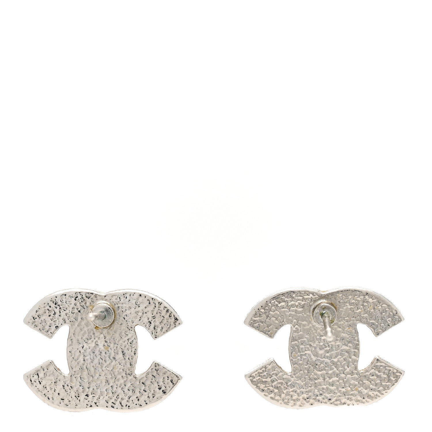 Chanel Crystal Mini Timeless CC Earrings Silver 4 of 5