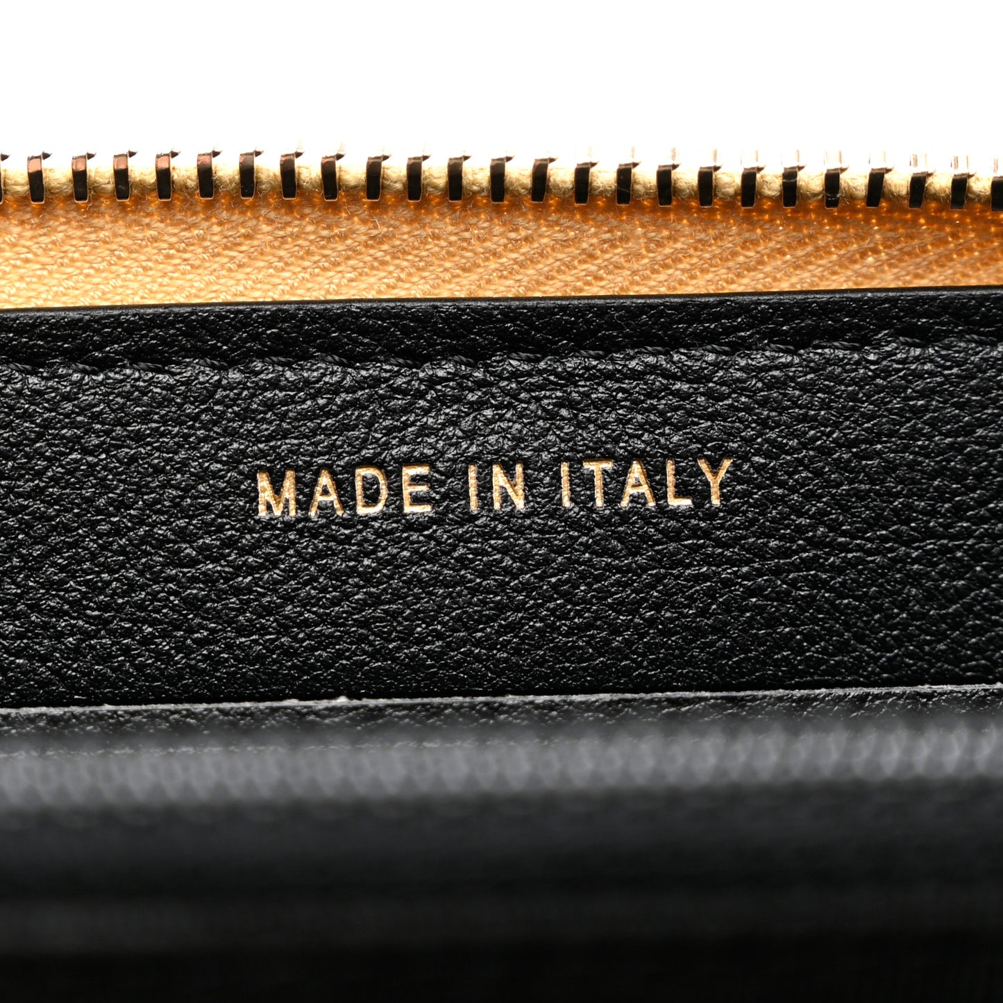 Metallic Calfskin Crocodile Embossed Small Cocodile Zip Wallet Gold