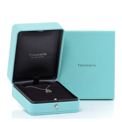 Tiffany Platinum Diamond Pink Sapphire Mini Heart Pendant Necklace 7 of 7