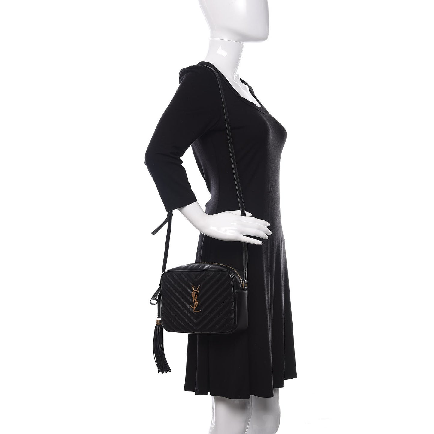 Calfskin Matelasse Monogram Lou Camera Bag Black