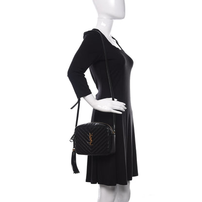 Saint Laurent Calfskin Matelasse Monogram Lou Camera Bag Black 2 of 10