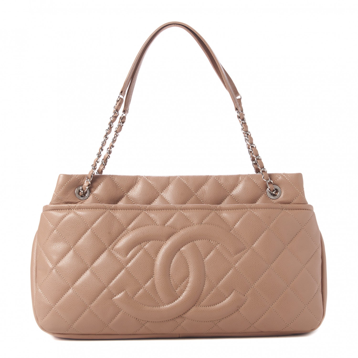 Chanel Caviar Quilted Timeless CC Soft Tote Beige 1 of 9