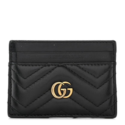 Gucci Calfskin Matelasse GG Marmont Card Holder Black 1 of 11