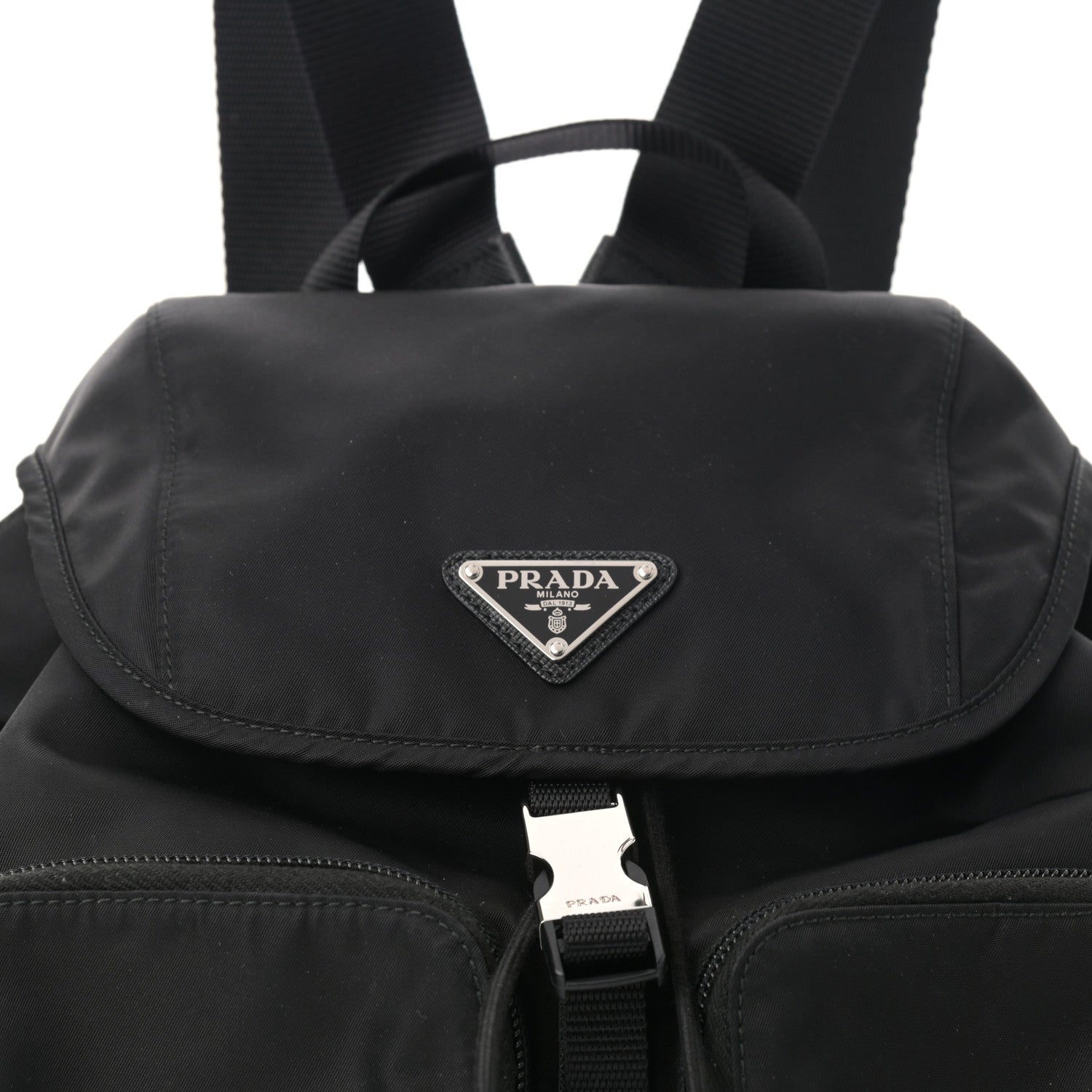 Prada Tessuto Nylon Vela Saffiano Large Backpack Black 7 of 11