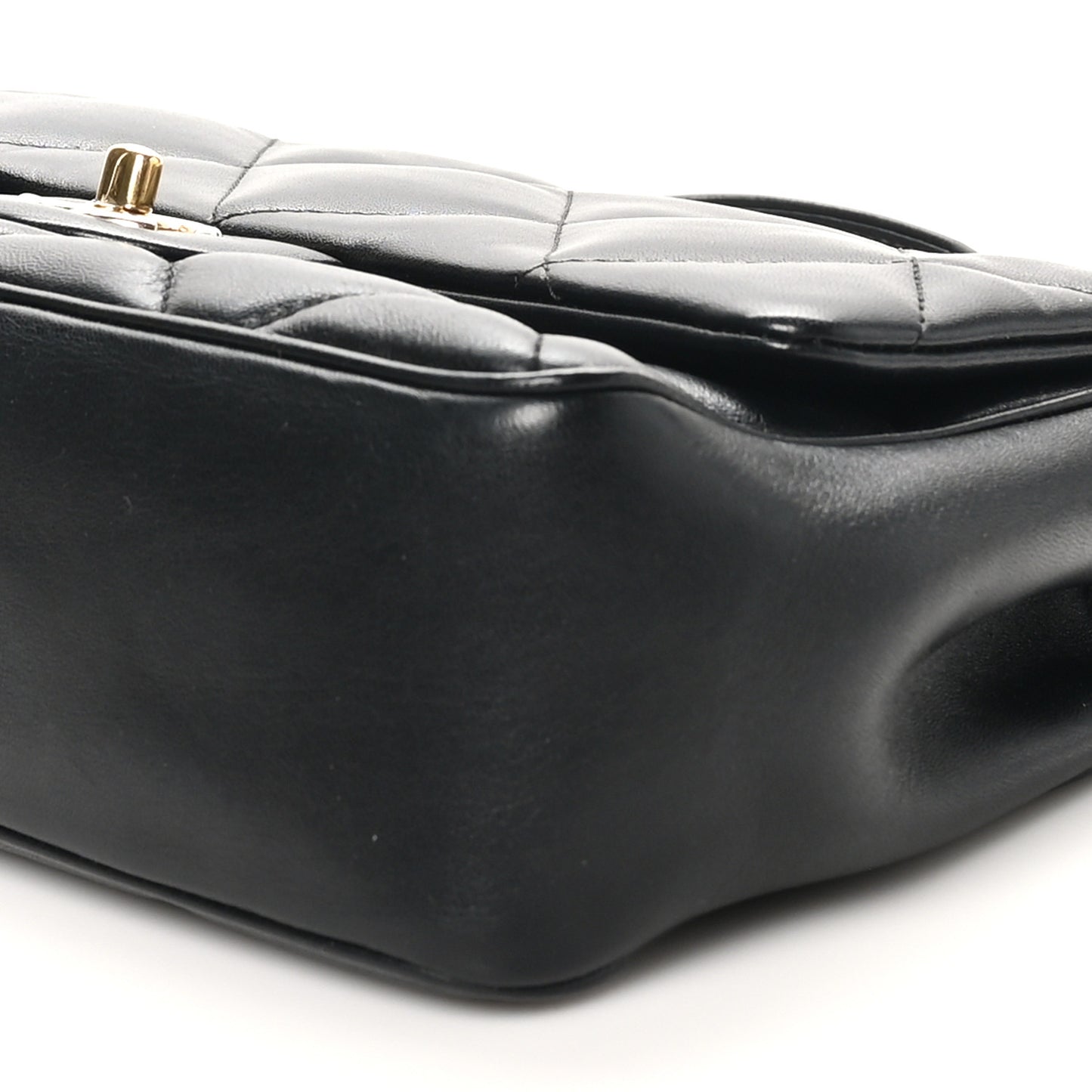 Lambskin Quilted Easy Carry Flap Black