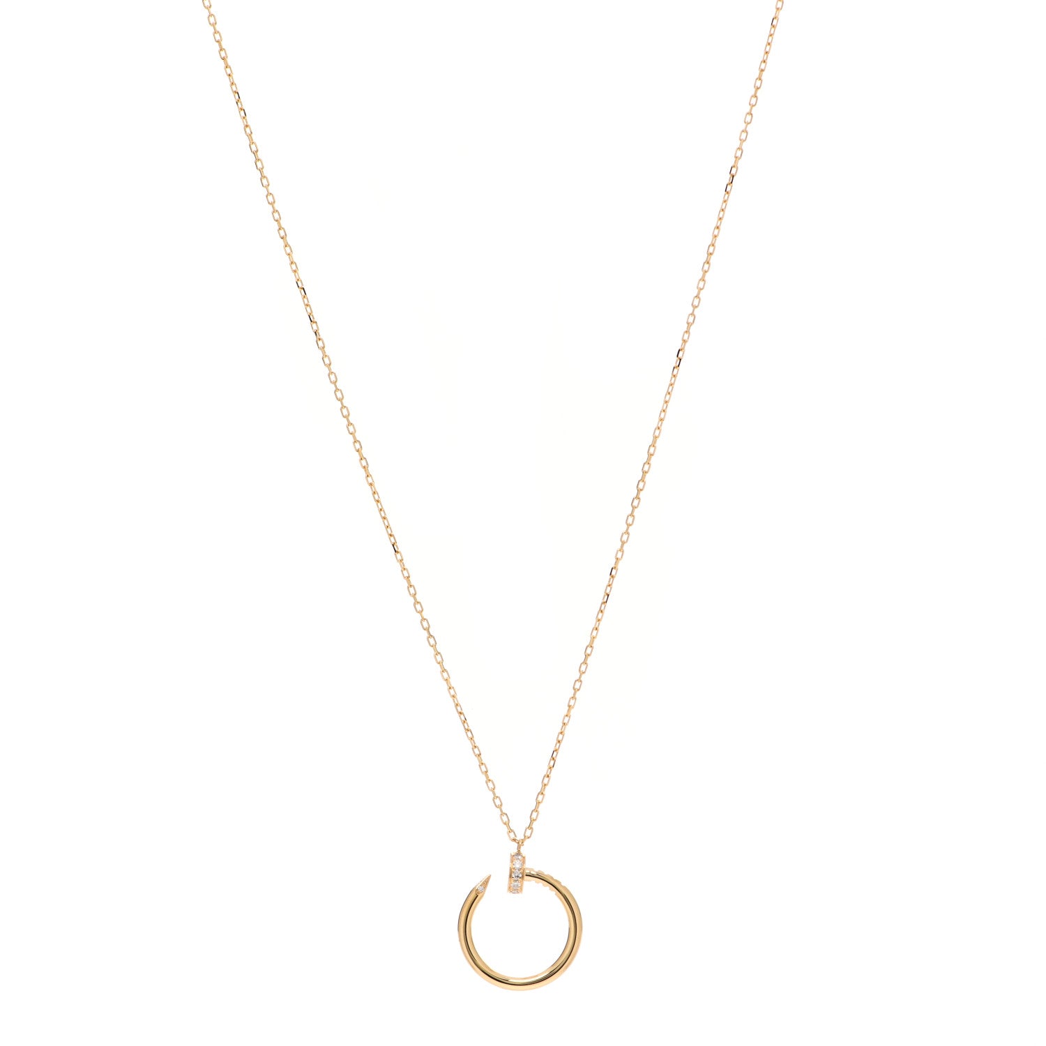 Cartier 18K Yellow Gold Diamond Juste Un Clou Pendant Necklace 1 of 6