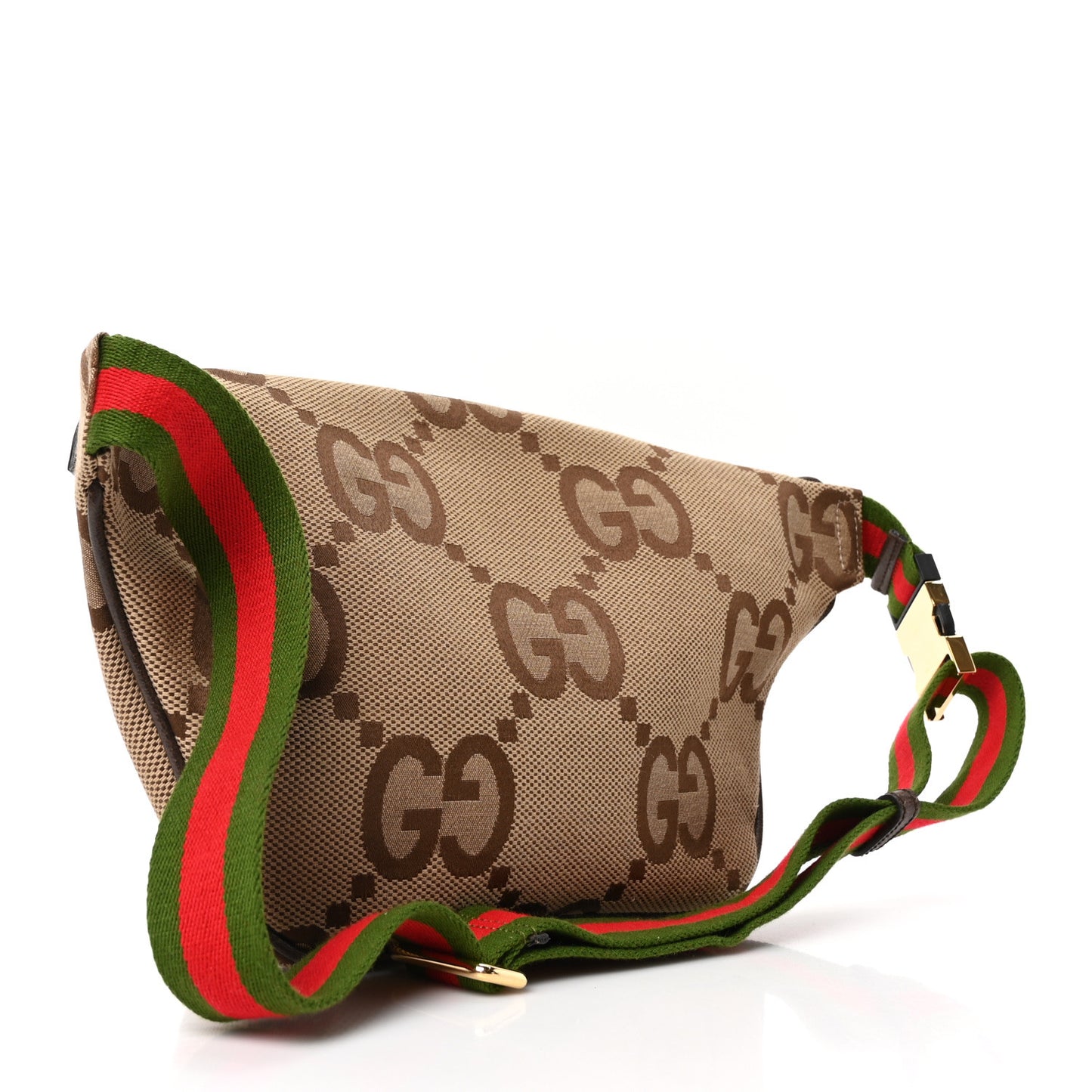 Monogram Jumbo GG Textured Dollar Calfskin Web Belt Bag Camel Ebony New Acero Camel Ebony New Acero