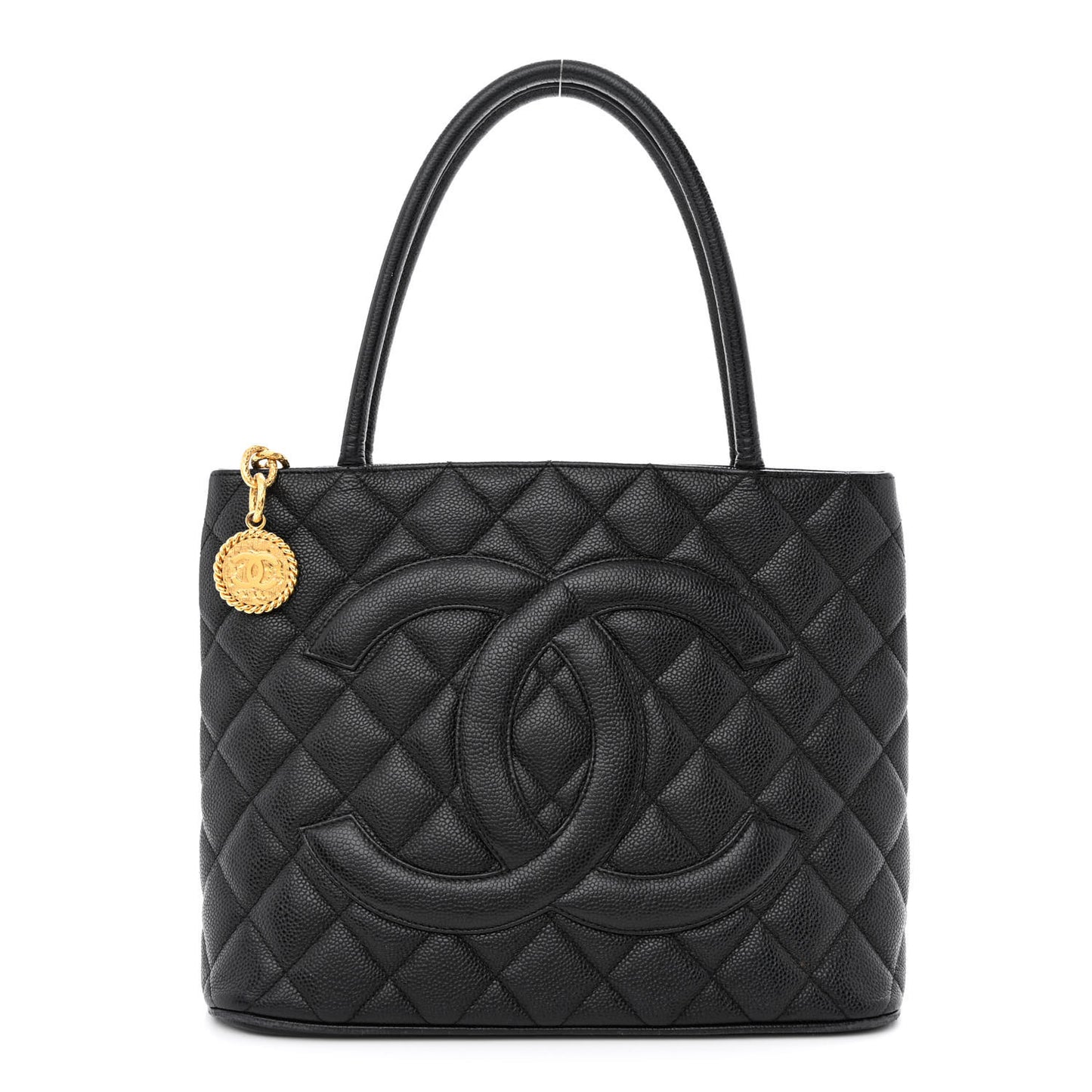 Caviar Quilted Medallion Tote Black