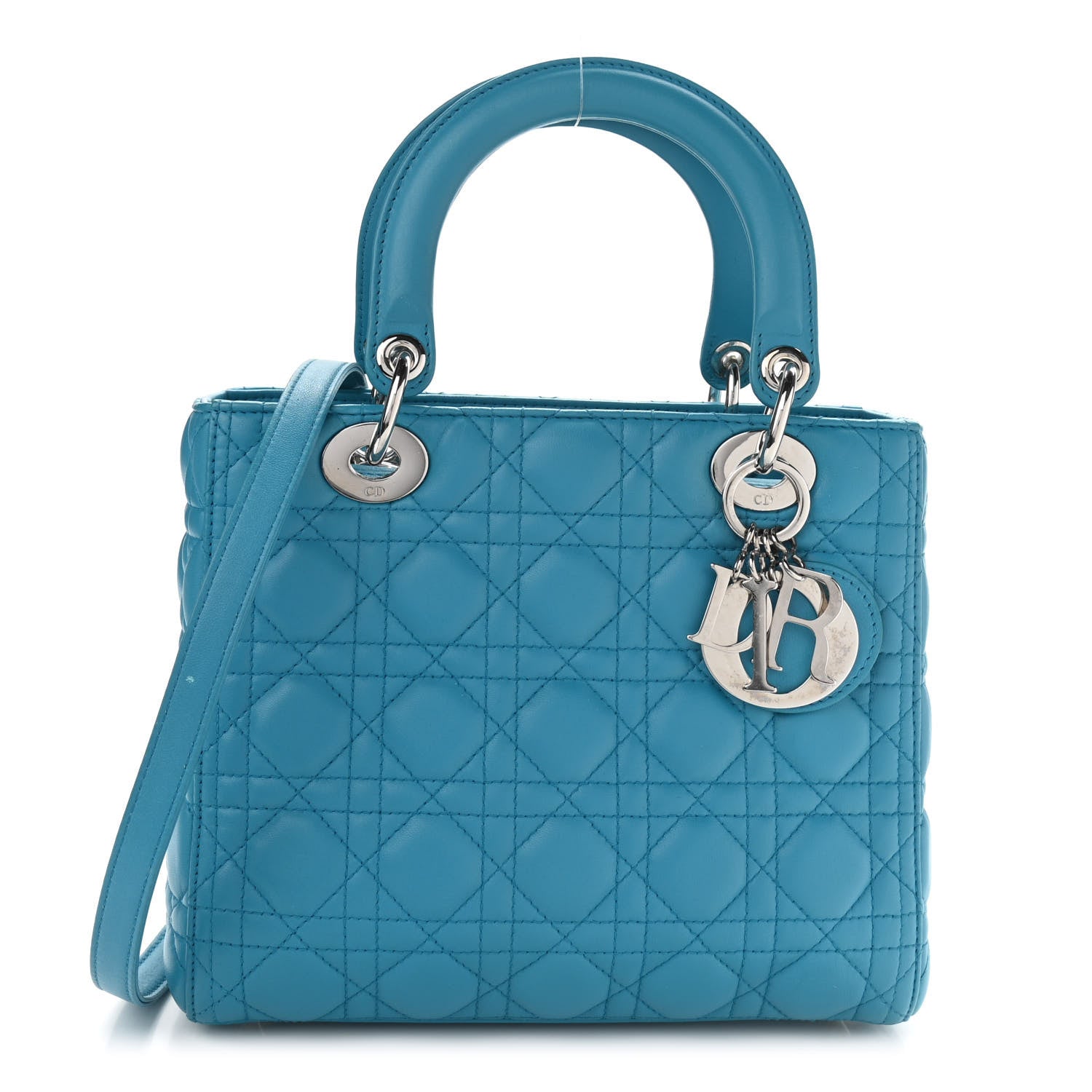 Christian Dior Lambskin Cannage Medium Lady Dior Light Blue 1 of 10