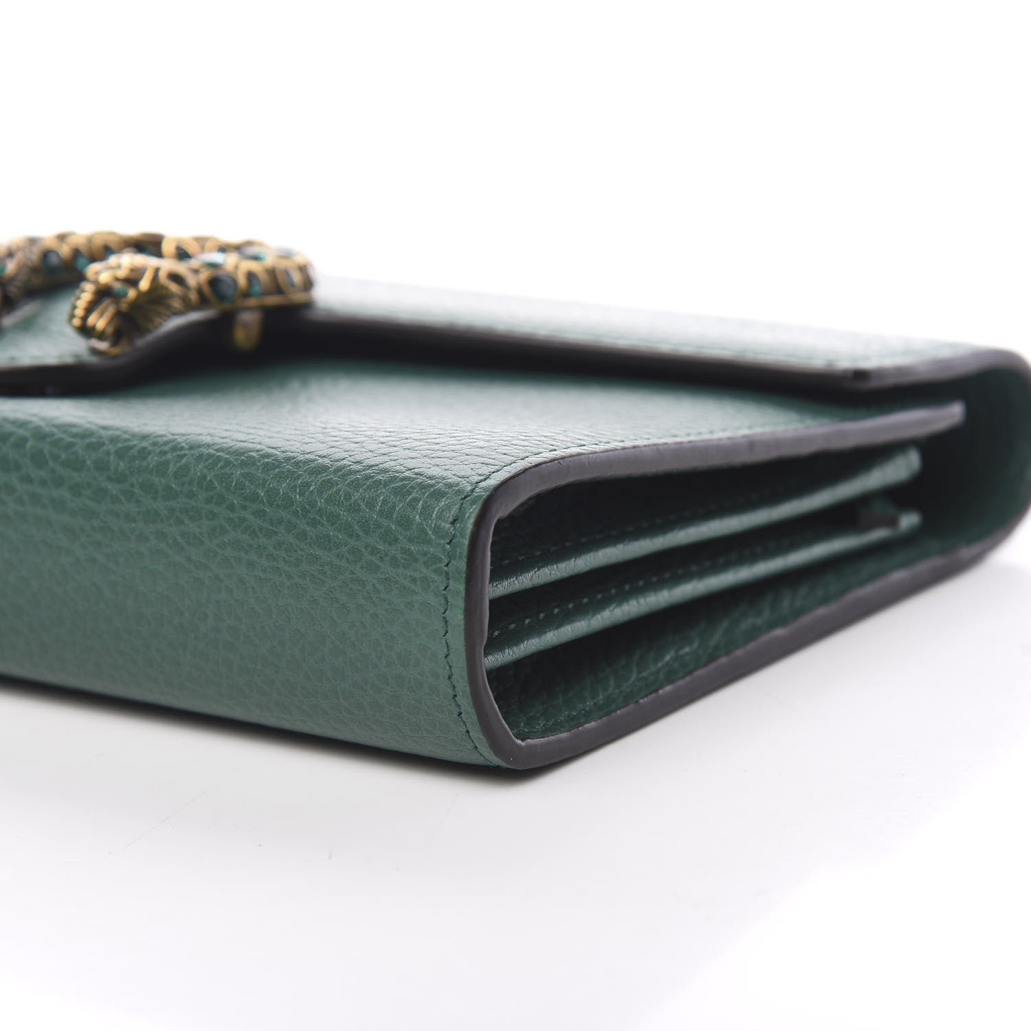 Gucci Calfskin Mini Dionysus Chain Wallet Emerald 6 of 9