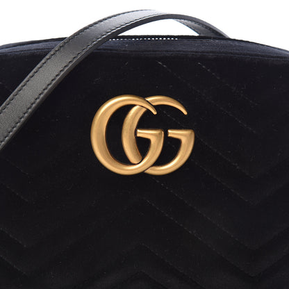 Gucci Velvet Matelasse Small GG Marmont Chain Shoulder Bag Black 13 of 13