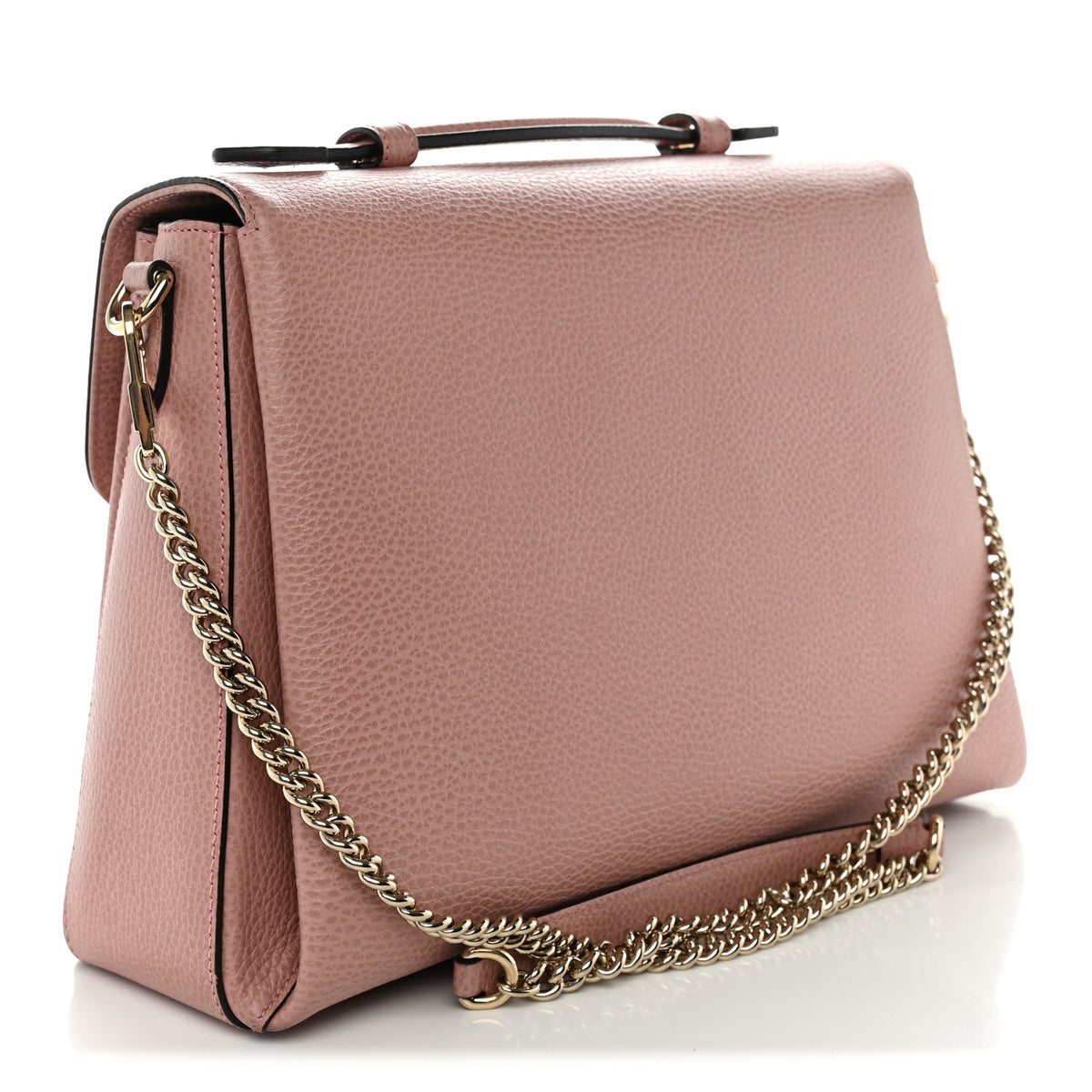 Gucci Dollar Calfskin Medium Interlocking G Top Handle Shoulder Bag Soft Pink 3 of 10
