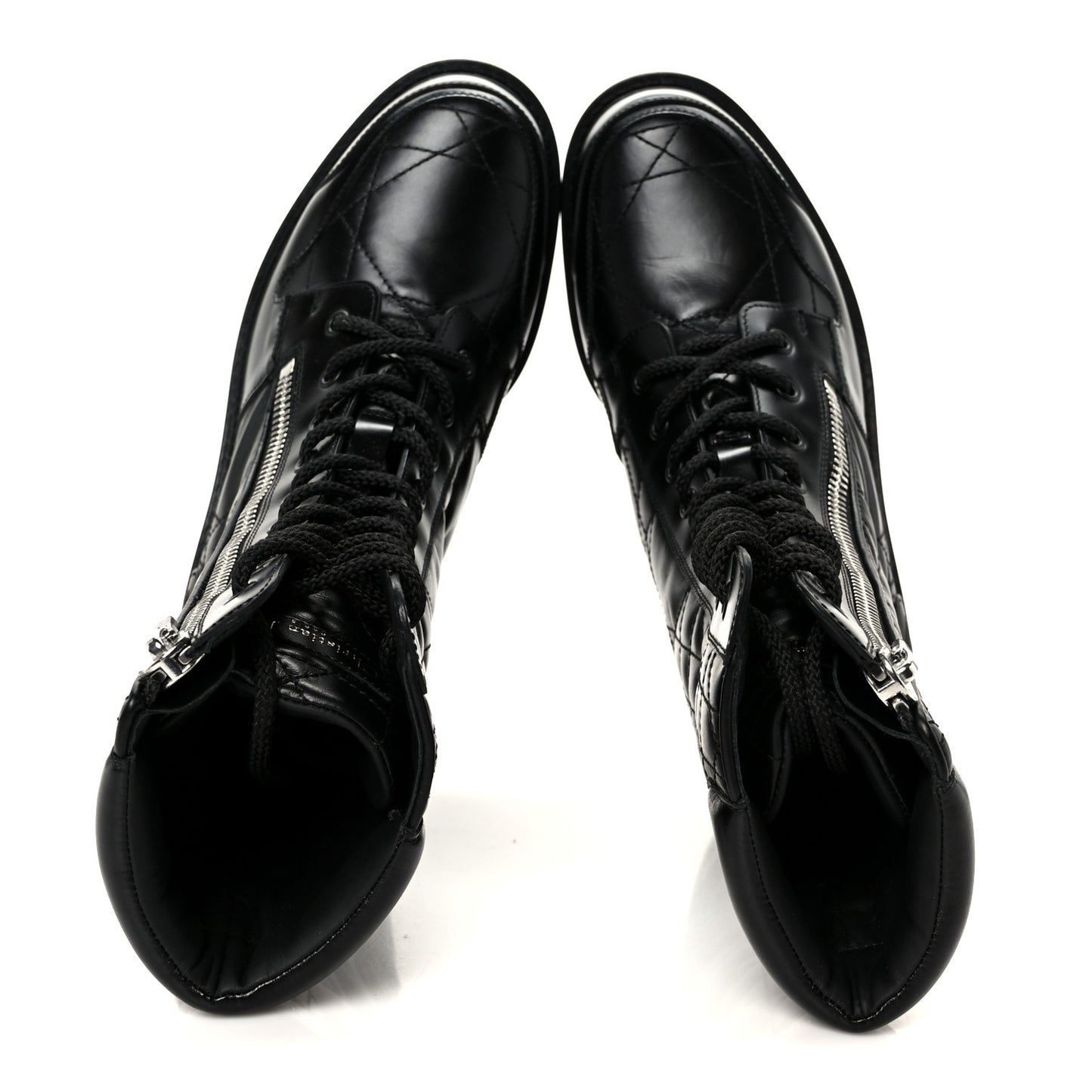 Calfskin Cannage D-Leader Ankle Boots 37.5 Black