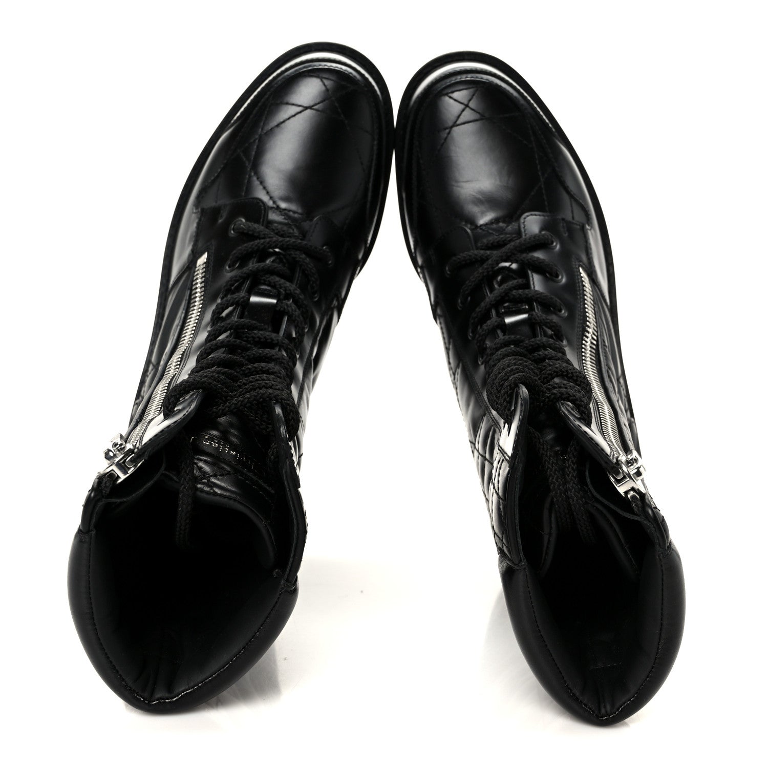 Christian Dior Calfskin Cannage D-Leader Ankle Boots 37.5 Black 2 of 9