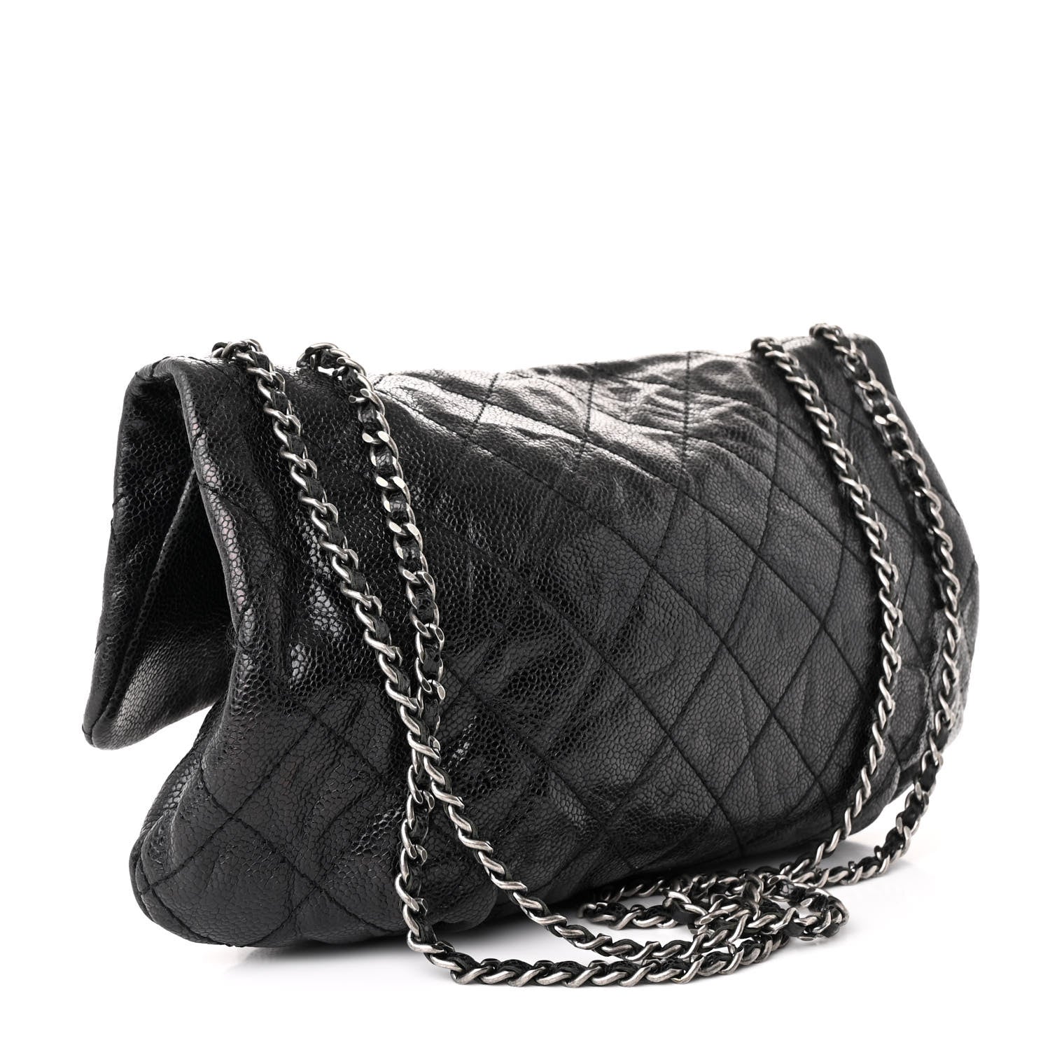 Chanel Caviar Quilted Medium Elastic Flap Black 3 of 10