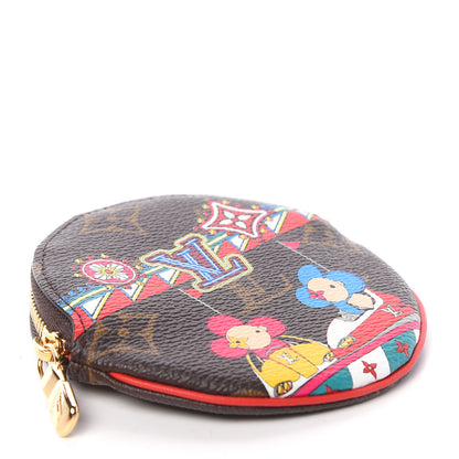 Louis Vuitton Monogram 2020 Christmas Animation Bumper Cars Round Coin Purse Coquelicot 4 of 11