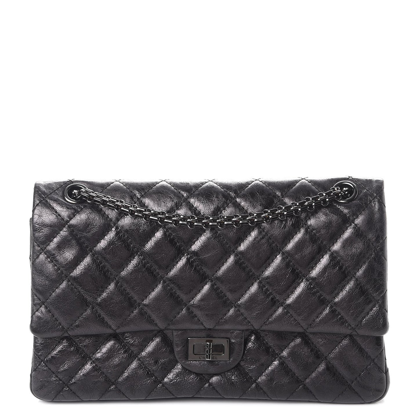 Metallic Aged Calfskin 2.55 Reissue 226 Flap So Black