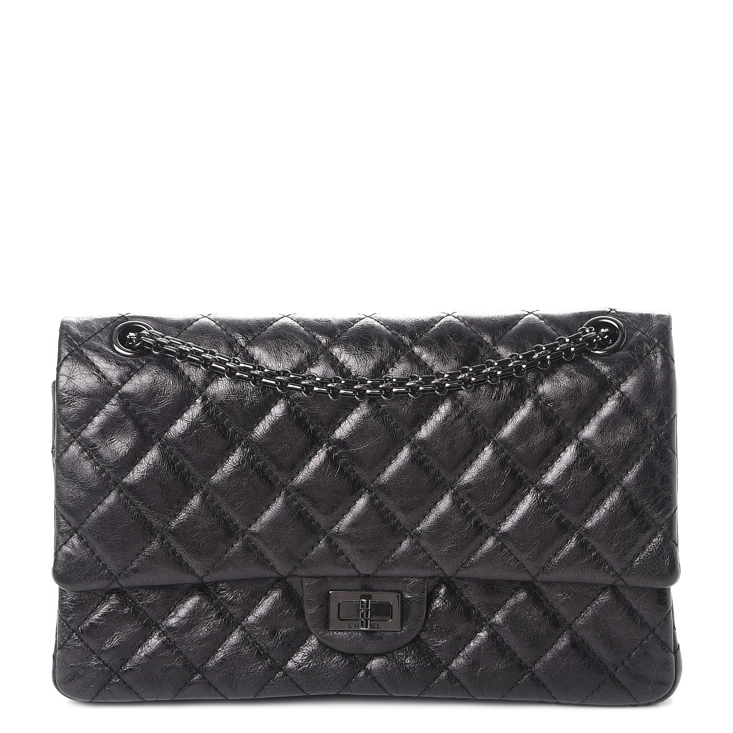 Chanel Metallic Aged Calfskin 2.55 Reissue 226 Flap So Black 1 of 9