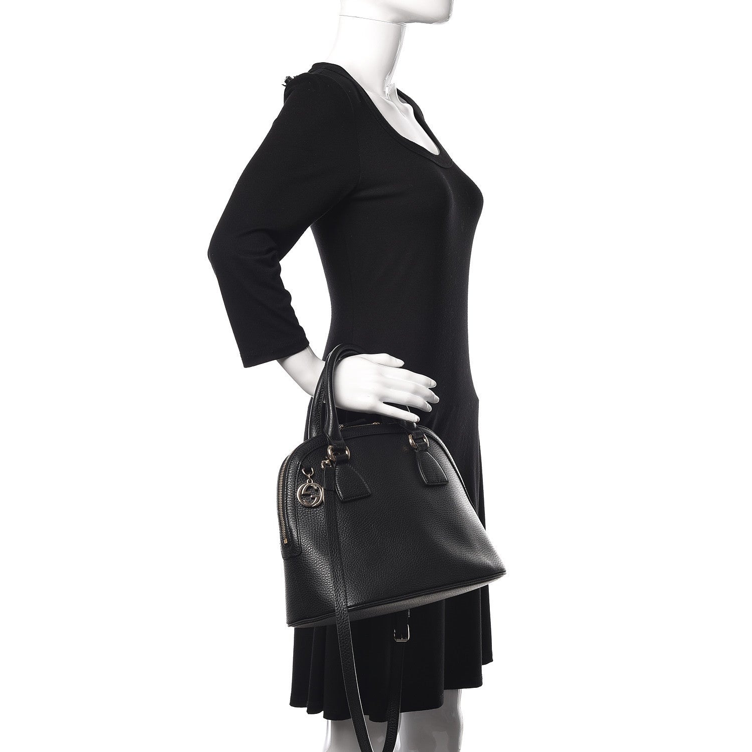 Gucci Dollar Calfskin Medium Dome Bag Black 3 of 14