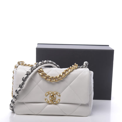 Chanel Goatskin Quilted Medium 19 Flap White 11 of 11