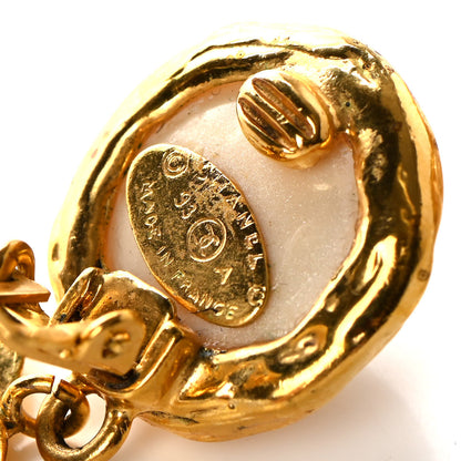 Chanel Pearl CC Dangle Clip On Earrings Gold 4 of 6
