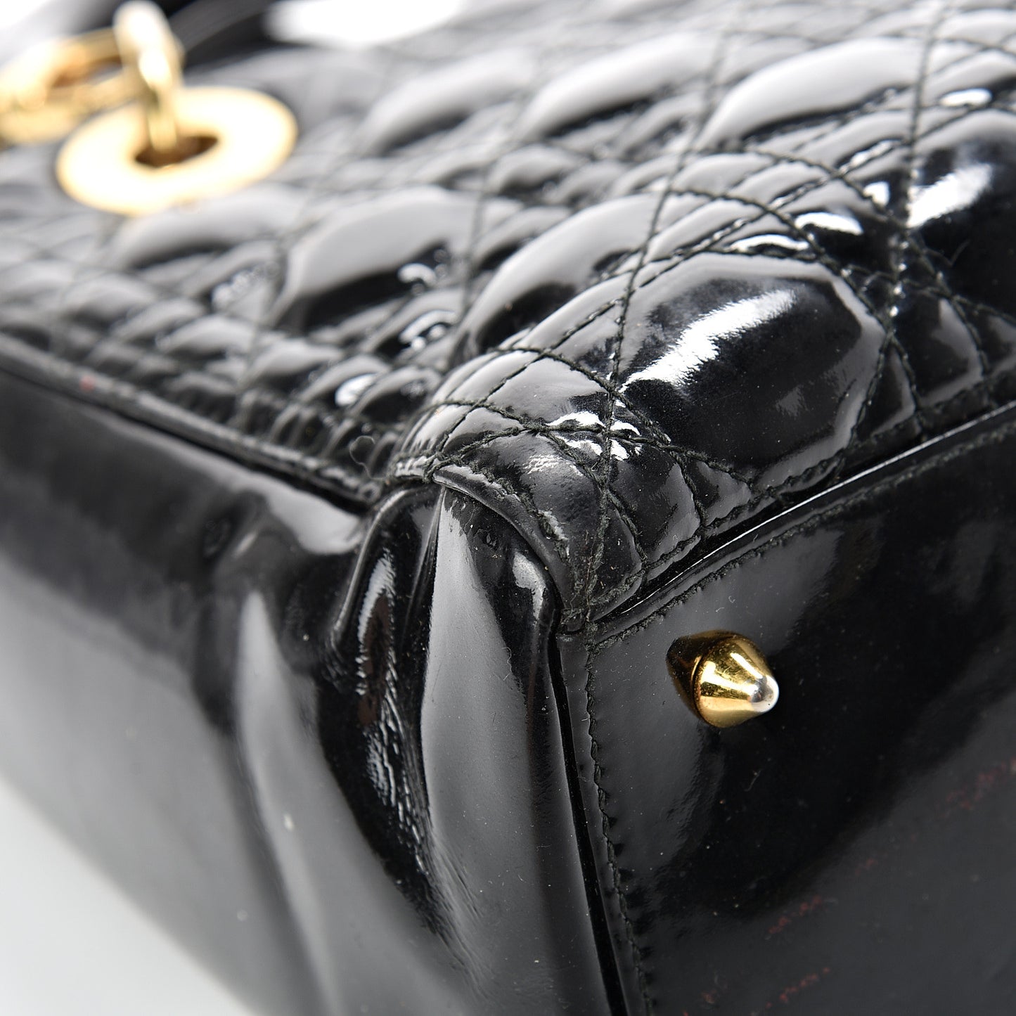 Patent Cannage Medium Lady Dior Black