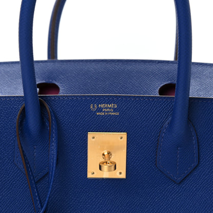 Hermes Epsom Horseshoe Birkin 30 Bleu Electrique Rose Pourpre 5 of 10