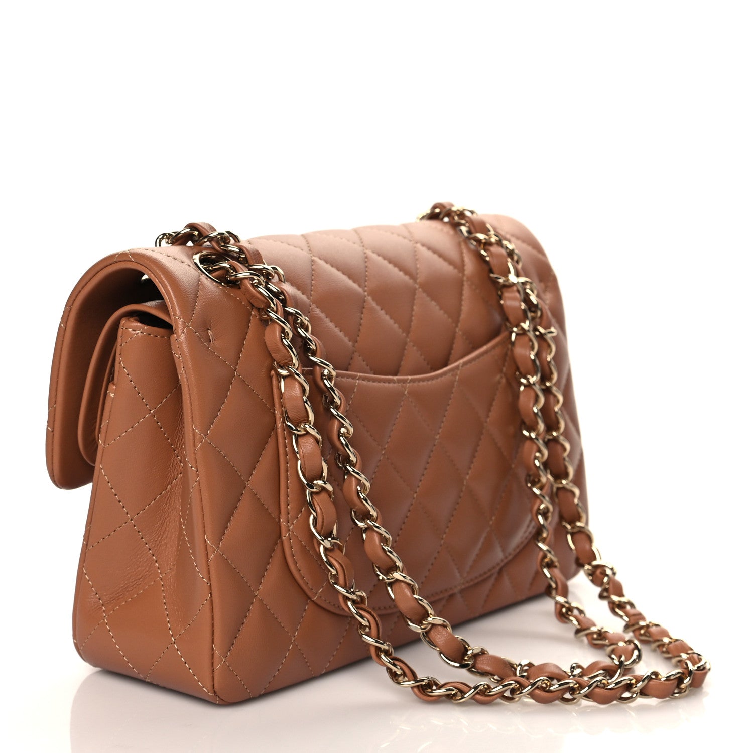 Chanel Lambskin Quilted Small Double Flap Brown 3 of 11