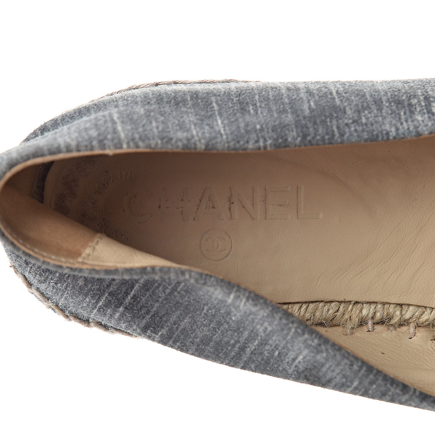 Striated Suede Espadrilles 41 Dark Grey