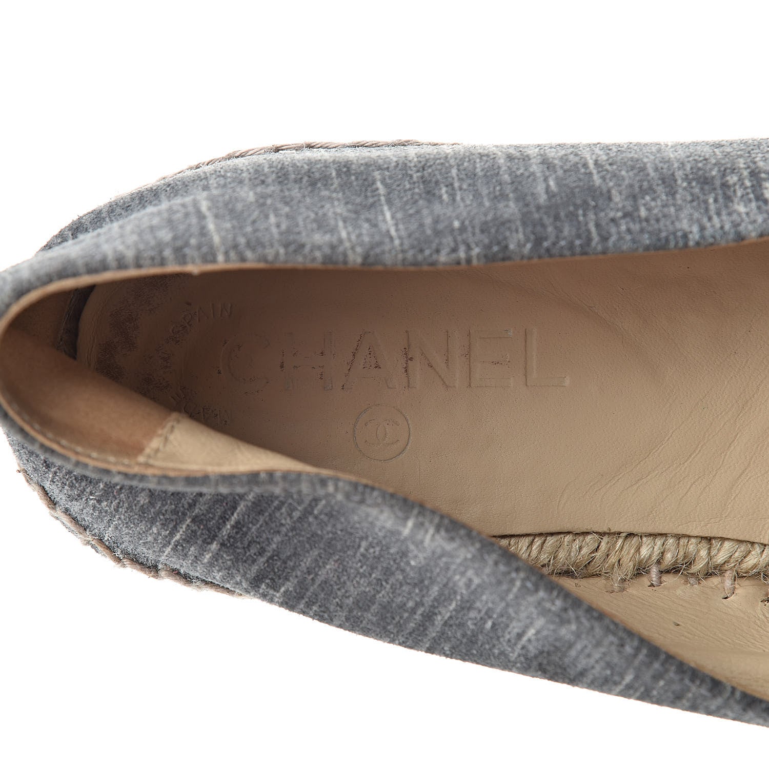Chanel Striated Suede Espadrilles 41 Dark Grey 11 of 14