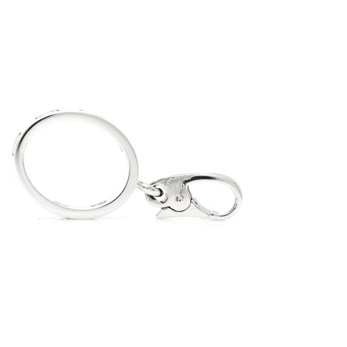 18K White Gold Diamond LOVE Ring Charm