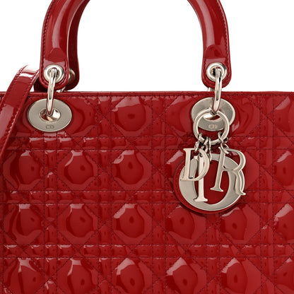 Christian Dior Patent Cannage Large Lady Dior Red 8 of 13