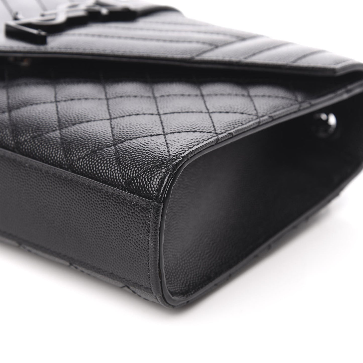 Grain De Poudre Textured Mixed Matelasse Triquilt Medium Monogram Satchel Black