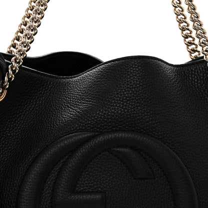 Gucci Pebbled Calfskin Medium Soho Chain Shoulder Bag Black 7 of 12