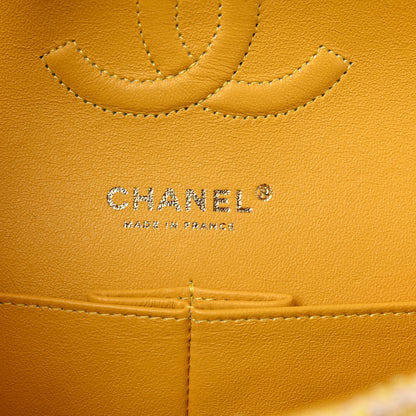 Chanel Tweed Quilted Medium Double Flap Yellow 6 of 8
