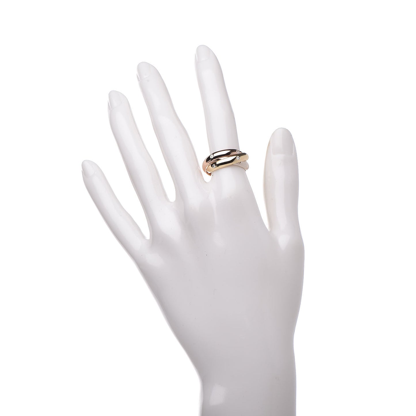 18K Pink Yellow White Gold Diamond Medium Trinity Ring 51 5.75