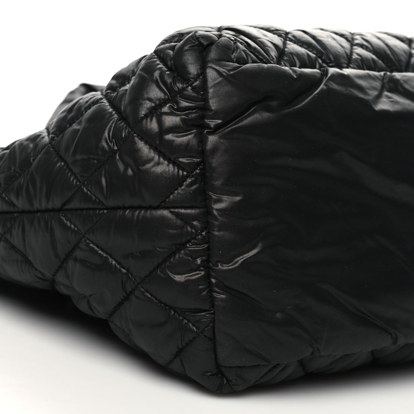 Nylon Quilted Small Coco Cocoon Tote Black